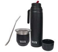 Gaucho Bruno - Stainless Steel Thermal Mate for Drinking Yerba Mate | Easy to Clean | Maintains Drink Temperature | with Bombilla | and 1 Litre Flask with Iconic Precision Pour Spout pico Cebador