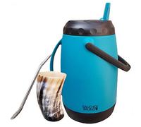 Gaucho Bruno - Terere Starter Kit with Guampa Cup | Large Paraguayan Flask | Stainless Steel Bombilla | Full Starter Kit | Traditional | Paraguayan Style