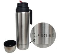 Gaucho Bruno Yerba Mate Flask - Thermal Drink Container with Precision Pour Spout for Water, Handle & Screw Lid - Insulated Canteen for Hot & Cold Beverage - Brushed Stainless Steel - 1L Customizable