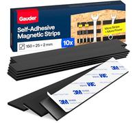 GAUDER Adhesive Magnetic Strips - Strong Magnetic Tape for Attaching Metal Items - Pre-Cut Self-Adhesive Magnet Strips (10 Pieces - 15 cm x 25 mm x 2 mm)