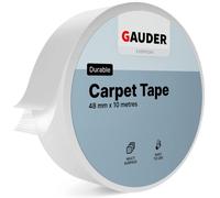 GAUDER Double-Sided Carpet Tape Extra Strong - Long Lasting Rug Grip to Stop Sliding - Flooring Adhesive for Home & Professional Use (10 m x 48 mm)