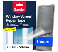 GAUDER Fly Screen Repair Tape (1 m x 50 mm - black) | Insect screen repair set made from fiberglass - self-adhesive patch for fly protection on door and window