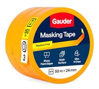 GAUDER Masking Tape, Painter's Tape, Precise Edges (3 Rolls, 24 mm x 50 m) | Washi painting tape, residue-free adhesive for painting and renovation, UV resistant and suitable for many surfaces