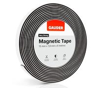 GAUDER Self-Adhesive Magnetic Tape Strong - Foam Adhesive Magnetic Strips for Uneven Surfaces - High Strength Magnet Roll with Enhanced Adhesion and Optimized Force (6 m x 15 mm)