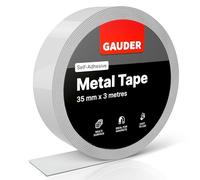 GAUDER Self-Adhesive Metal Tape - Ideal for Tonie® Figures & Shelves - Holding Surface for Magnets - Ferrous Tape with Foam Adhesive - Thin Metal Steel Strip (3 m x 35 mm)