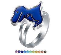 GAUEIOUR Adjustable Dinosaur Color-Changing Ring,Mood Ring,Cute Cartoon Dinosaur Alloy,Temperature Change Color Changing,Jewelry Decoration Suitable For Boys and Girls