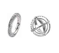 GAUEIOUR Astronomical Sphere Ball Ring,3D Retro Flipped Deformable Universe Ring, Size 7, Astronomical Dream Ring, Unisex, Fun and Exquisite Jewelry, Jewelry Gift (Silver)