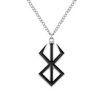 GAUEIOUR Berserk Amulet Talisman Sign Necklace,Overlord Egg Shell Black Light Necklaces,Beihei Leite Cos Pendant,Warrior Logo Metal Pendant Necklaces(Black)
