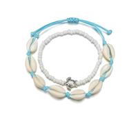 GAUEIOUR Bohemian Turtle Anklets and Shell Foot Chain Bracelet, Handwoven Beads for Summer Beach