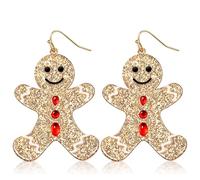 GAUEIOUR Charm Dangle Earring Glitter Drop Earrings Christmas Party Jewelry,Cute Christmas Gingerbread Man Women Girls Party Earrings,Bringing You A Full Christma Atmosphere