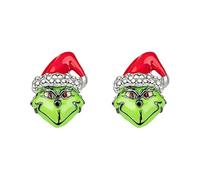 GAUEIOUR Christmas Grinch Earrings,Europe and America Fashion Green Hair Monster Alloy Earrings,Cute Cartoon Party Style Earring