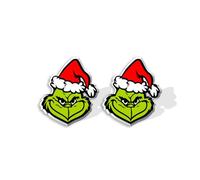 GAUEIOUR Classic Cartoon Christmas Grinch Earrings,Alex Green Monster Christmas Jewelry Presents for Lovers Girls Cute Christma Pendant Decorations