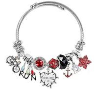 GAUEIOUR Classic Charm Bracelet, Friends Don't Lie Theme Adjustable Retro Silver Cable Bangle, Eleven Ives Mike Classic Horror Science Fiction Theme Element Pendant Fans Party Accessories