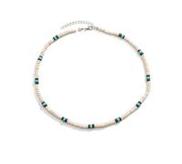 GAUEIOUR Coconut Bead Surfer Necklace,Bohemian Style Turquoise Coconut Shell Wood Bead Patchwork Necklace, Personalized Surfer Waterproof Handmade Jewelry Accessories, Jewelry Gifts