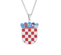 GAUEIOUR Croatian Necklace, Stainless Steel Croatia Badge Pendant