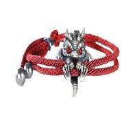 GAUEIOUR Cute Silver Dragon Bracelet,Adjustable Silver Dragon Animal Metal Jewelry, A Fashionable Gift for Friends, Colleagues, Men and Women (Red)