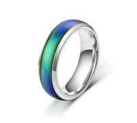GAUEIOUR Emotion Feeling Magic Ring,Stainless Steel Ring for Women, Mood Sensitive Warm Color Changing Rings,Fashion Colorful Couple Rings