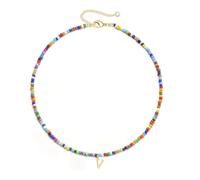GAUEIOUR European And American Fresh Mixed Color Rice Bead Necklace Versatile, Simple, Micro Inlaid Letter Necklace, Collarbone Chain, Exquisite Bead Necklace