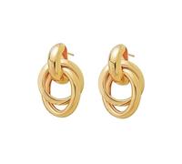 GAUEIOUR Gold Plated Drop Dangle Knot Earrings Geometric Chunky Clip on Simple Statement Stud Earrings Metal Earrings for Women Trendy Fashion Luxury Jewelry(Gold)