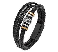 GAUEIOUR Graduation Jewelry Gifts for Men Him Leather Adjustable Bracelet | Retro Braided Christmas Anniversary Birthday Jewelry Gifts To My Son/Grandson/Boyfriend/Husband/Brother Bracelet (21cm)