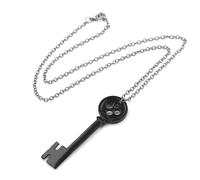 GAUEIOUR Horror and Fantasy Film Inspired Sleeve Button Necklace,Treasure Chest Key Necklace Coraline Jewellery The Secret Door Coraline Key Halloween Cosplay Costume Party Gift Alloy Accessory