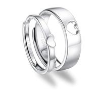 GAUEIOUR I Love You Couple Ring Adjustable Rings for Women Men, Heart Couples Adjustable Rings Wedding Band Sets Matching Ring for Couple