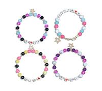 GAUEIOUR Kpop Merch Rumi Zoey Mira Inspired Bracelets 4 Pcs Stackable Stretch Friendship Beaded Bracelets for Women,Korea Pop Merch Set Birthday Party Couple BFF Fans Concert Costume Jewelry Gifts