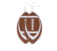 GAUEIOUR Leather Rugby Earrings,Multi Layer Droplet Shaped Fashionable and Versatile European and American Earrings, Sporty Style Sequin Earrings