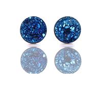 GAUEIOUR Metiz Plus Lymphvity Magnetherapy Earrings,Magnetic Type Street Trend Ear Clip for Men and Women Without Ear Holes, Blue Crystal Simple Personality Earrings (1 pair of blue)