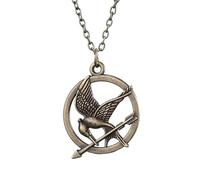 GAUEIOUR Mocking Bird, Tongue Bird Necklace,Double Sided Three-dimensional Hollow Round,Versatile and Fashionable Alloy Necklace(Ancient Bronze)
