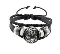 GAUEIOUR My Chemical Romance Bracelet Rock Band Fans Merch Souvenir Bangle | Adjustable Punk Revival Lover Friend Fashion Rebellious Personality Leather Wristband, Jewelry Gifts for Devoted Music Fans