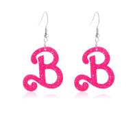 GAUEIOUR Pink Heart Dangle Earrings - Acrylic Heart Hollow Valentine's Day Jewelry Gift