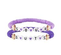GAUEIOUR Purple Soft Pottery Bracelet,OLIVIA RODRIGO Fans Bracelet,Personalized Little Fresh Support Idol Single Item,TUYRIEDSA Album Versatile Fashion Letter Bracelets.