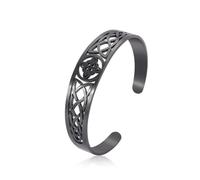 GAUEIOUR Stainless Steel Witchcraft Witch Knot Cuff Bangle Pagan Symbols