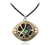GAUEIOUR Strange Necklace,Eye of Agamotto Pendant Necklace,Cosplay Jewellery Prop, for Strange Fans,Fashion Alloy Men's and Women's Accessories(Ancient Bronze)