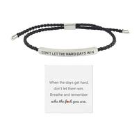 GAUEIOUR Strength Bracelet,Don't Let The Hard Days Win Bracelet for Family Friends Girls,Stainless Steel Lettering Stylish Meaningful Wrist Accessory for Daily Wear and Gifting