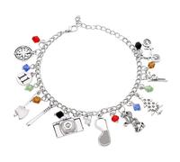 GAUEIOUR Themed Inspired Charm Bracelet, Eleven Ives Mike Classic Horror Theme Element Figure Pendant Bangles, Adjustable Drop Hand Chain Party Costume Cosplay Accessories