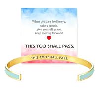 GAUEIOUR This Too Shall Pass Mantra Cuff Bracelet Inspirational Bracelet
