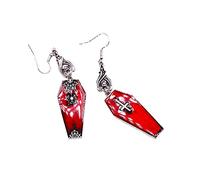 GAUEIOUR Vampire Coffin Earrings Spider Web Cross Bat Earrings,Best Earring for Halloween Cosplay,Retro Exaggerated Bat Cross New Earring for Men and Women