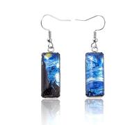 GAUEIOUR Van Gogh Starry Night Earrings - Famous Artist Painting Series, Stainless Steel, Jewelry Gifts