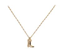 GAUEIOUR Western Cowboy Boots Necklace,Mushroom Abstract Face Cowboy Boot Necklace, Copper Plated 18K Real Gold Bone Chain, Fashionable Hip-Hop Style, Men and Women, Jewelry Gifts
