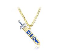 GAUEIOUR Zelda Legend Sky Sword Necklace,Personalized Trendy Versatile Game Peripheral Detachable Scabbard Necklace,Zinc Alloy Necklaces(Gold)