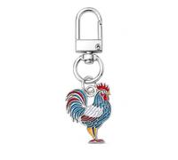 Gauelne Animal Keyring - Rooster Keychain Bag Charms for Women with Colorful Feathers, Chicken Key Rings Gifts for Roosters Lovers, Girls, Boys and Friends