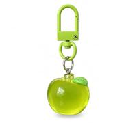 Gauelne Apple Keyring - Fruit Keychain Bag Charms for Women with Green Button, Small Leaf Details, Cute Key Rings Gifts for Fruits Lovers, Girls, Sons, Friends and Family