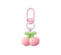 Gauelne Cherry Keyring - Fruit Keychain Bag Charms for Women with Pink Gradient Cherry Pendant, Cute Key Rings Charm Gifts for Fruit Lovers, Friends, Sisters, Family