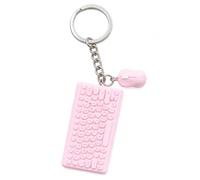 Gauelne Keyboard Keyring - Mouse Keychain Bag Charms for Women with Pink Mini Design, Cute Key Rings Charm Gifts for Gaming Lovers, Friends, Girls, Students