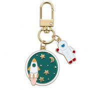 Gauelne Space Keyring, Astronaut Keychain Bag Charms for Women | Cute Key Rings with Rocket and Planet Gifts for Universe Lovers Girls Boys Sons