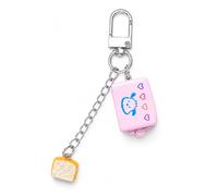 Gauelne Toast Keyring - Toaster Keychain Bag Charms for Women with Pink Mini Toaster Decoration, Bread Key Rings Charm Gifts for Cooking Lovers, Friends, Family