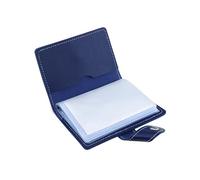 GAUENEEN Leather Business Card Holder, 26 Card Slots, RFID Blocking Secure Professional Card Organizer with Snap Closure, Dark Blue, 4.13 x 3.27 x 0.73 inches, Classic
