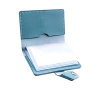 GAUENEEN Leather Business Card Holder, 26 Card Slots, RFID Blocking Secure Professional Card Organizer with Snap Closure, Blue, 4.13 x 3.27 x 0.73 inches, Classic